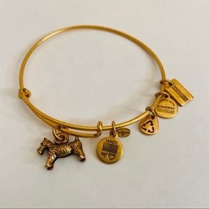 Alex and Ani Monopoly dog charm wire bangle